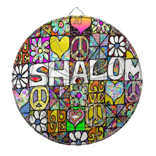 Cible De Fléchettes Retro 60s Psychedelic Shalom LOVE