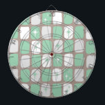 Cible de flechettes Retro Jade Starbursts<br><div class="desc">Ce Dartboard Retro Jade et White Starbursts est tellement adorable que vous ne serez pas en mesure de contenir votre enthousiasme. Et pourquoi voudriez-vous ? Ce design d'inspiration moderne des années 60 est composé d'un arrière - plan gris cuir foncé et de rangées de rectangles parfaitement imparfaits en gris jade,...</div>