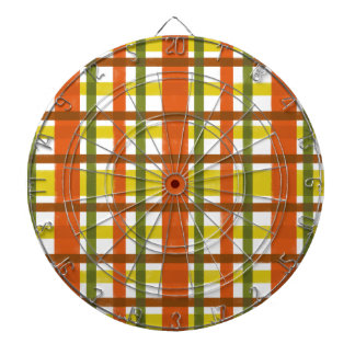 Cible De Fléchettes Rétro plaid de jaune les années 70 orange