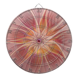 Cible De Fléchettes Rêve floral rose doux Fleur d'art fractal Abstrait
