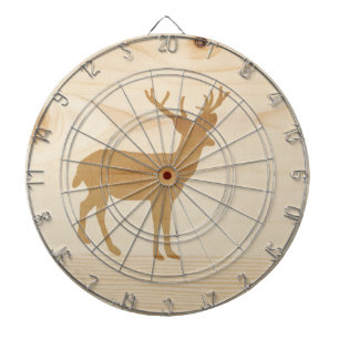 Cible De Fléchettes Revêtement en bois non fini avec cerf