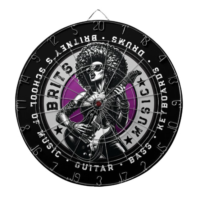 Cible De Fléchettes Rock’n’Roll Graphic - Design d’école de musique fé (Devant)