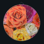 Cible De Fléchettes Rose<br><div class="desc">Roses en blanc,  jaune,  orange et rose.</div>