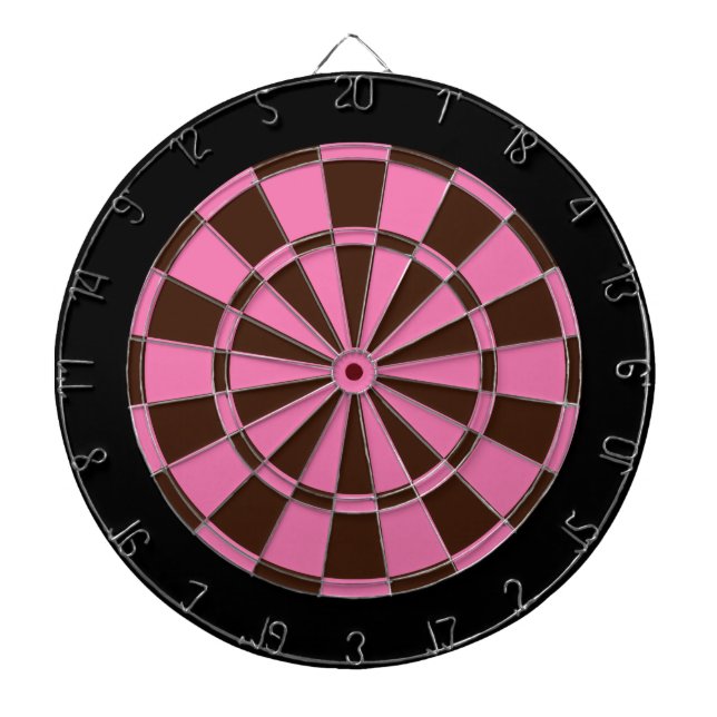 Cible de flechettes : Rose, brun, et noir (Devant)