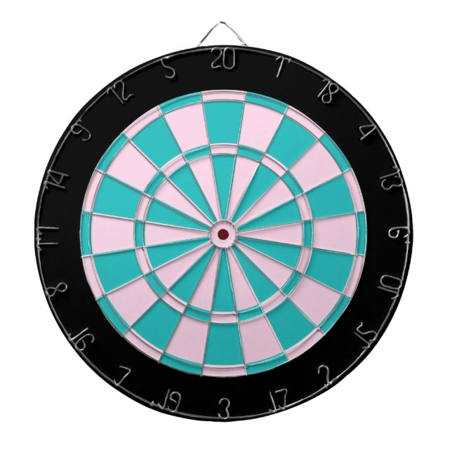 Cible de fléchettes : rose clair, turquoise et noi (Devant)