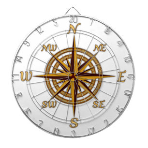 Cible De Fléchettes Rose de boussole antique de style