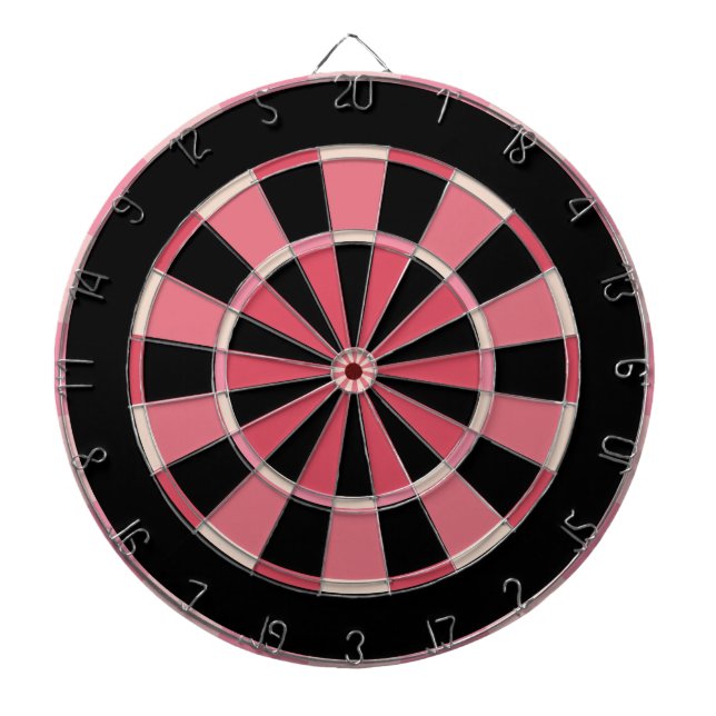 Cible De Fléchettes Rose et noir de fraise moderne (Devant)