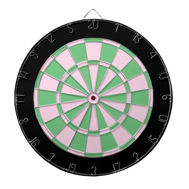 Cible De Fléchettes Rose et vert avec bordure noire (Devant)
