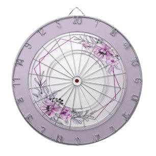 Cible De Fléchettes Rose Floral Violet Violet Cadre pourpre Beau Rusti