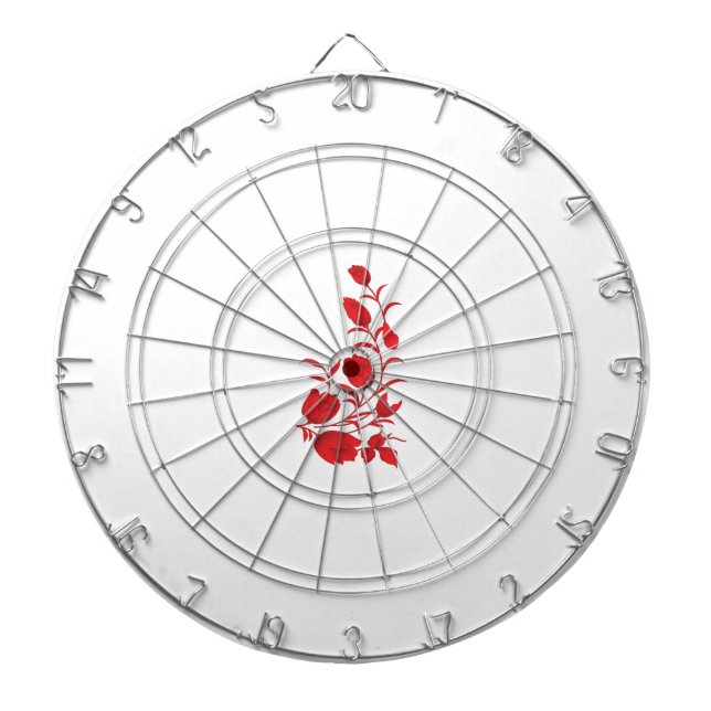 Cible De Fléchettes Rose Madder, design floral Thunderbird (Devant)