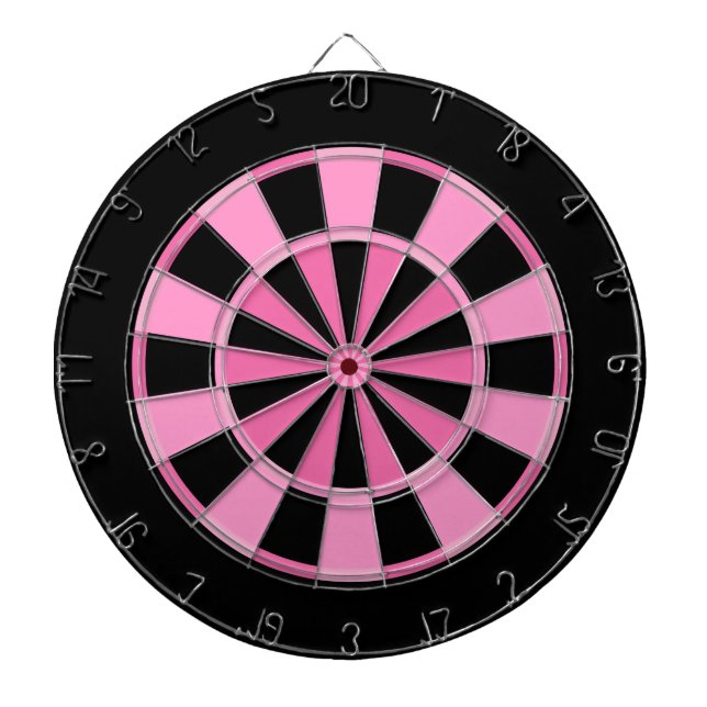 Cible De Fléchettes Rose Noir Moderne (Devant)