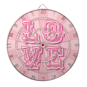Cible De Fléchettes Rose Pâle Vintage LOVE Joli Design