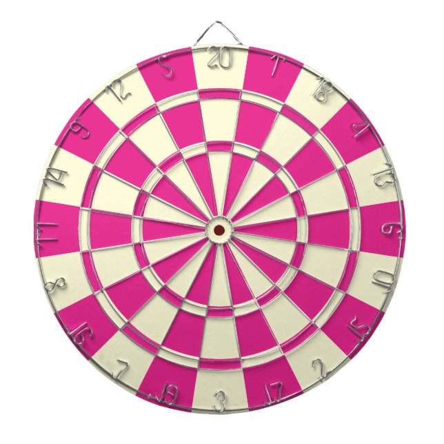 Cible De Fléchettes Rose Vivant Et Beige Crème Couleur (Devant)
