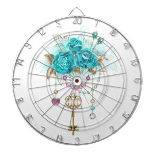 Cible De Fléchettes Roses Turquoise avec Clés