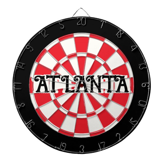 Cible De Fléchettes Rouge ATLANTA Noir Et Blanc (Devant)