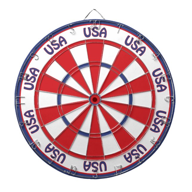 Cible De Fléchettes Rouge, Blanc, Bleu Patriotique USA (Devant)