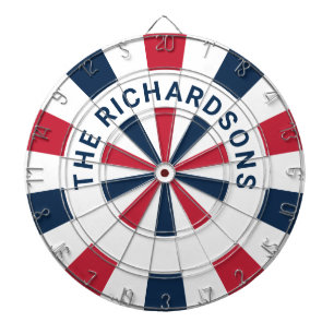 Cible De Fléchettes Rouge Blanc et Bleu Personnalisé 4 Juillet