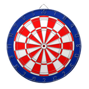 Cible De Fléchettes Rouge & Blanc sur Bleu