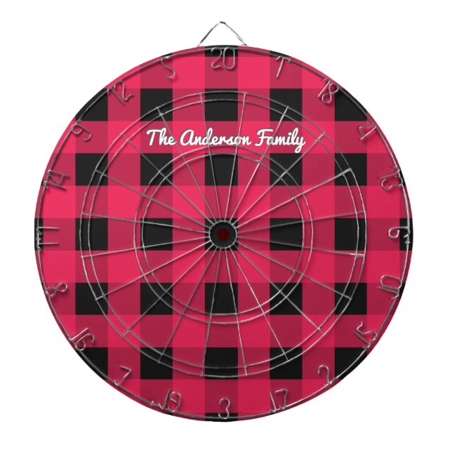 Cible De Fléchettes Rouge Buffalo Plaid Rustic Check Patterned Personn (Devant)