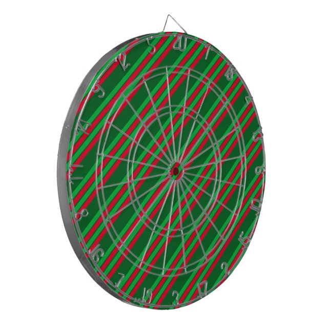 Cible De Fléchettes Rouge et bandes de différentes nuances de vert (Devant gauche)