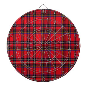 Cible De Fléchettes Royal Stewart tartan rouge noir plaid
