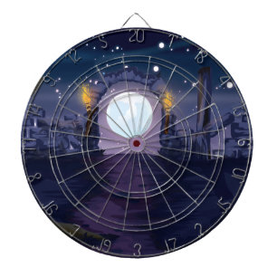 Cible De Fléchettes Ruines au clair de lune