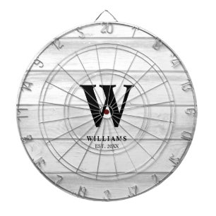 Cible De Fléchettes Russe Country White Barn Wood Personnalisé