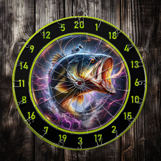 Cible De Fléchettes Rustic Bass Art pour les amateurs de jeu