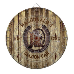Cible De Fléchettes Rustic western Saloon bar dart board