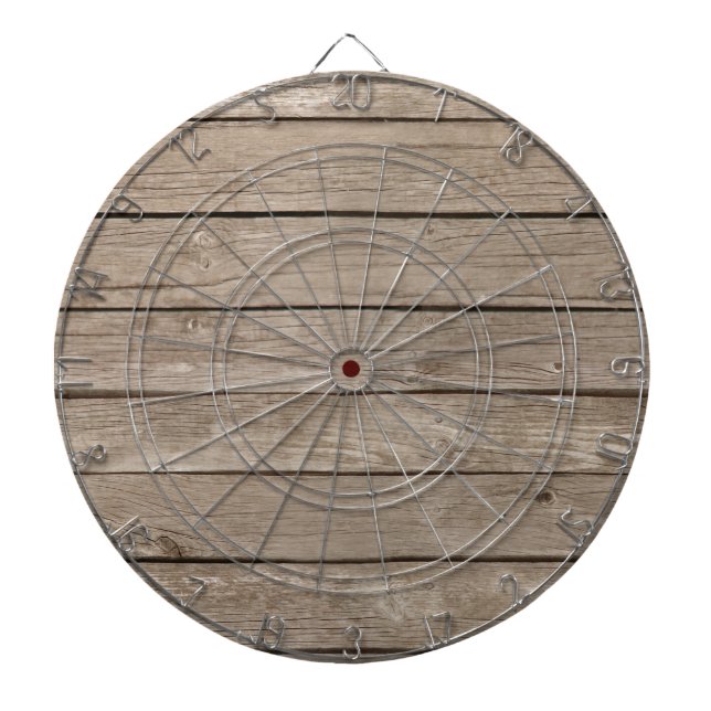 Cible De Fléchettes Rustic Wood Arrière - plan - Ajoutez votre propre  (Devant)