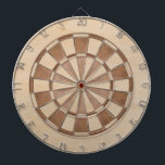 Cible De Fléchettes Rustique Brown Wood Classic<br><div class="desc">Un design classique en damier avec alternance des triangles en bois foncé et brun plus clair.</div>