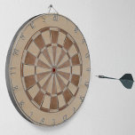 Cible De Fléchettes Rustique Brown Wood Classic<br><div class="desc">Un design classique en damier avec alternance des triangles en bois foncé et brun plus clair.</div>