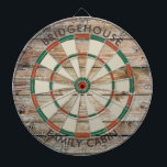 Cible De Fléchettes Rustique Look Bois Famille Jeux Salle Personnalisé<br><div class="desc">Élevez vos nuits de jeu avec notre tableau de fléchettes à effet de bois familial, conçu pour apporter une touche personnelle à votre maison. Ce tableau de bord unique vous permet d'afficher fièrement votre nom de famille et votre emplacement, ce qui en fait non seulement un jeu mais un héritage...</div>