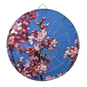 Cible De Fléchettes Sakura Cerisiers en Fleur Touchant le Bleu