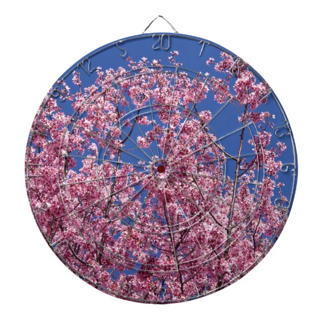 Cible De Fléchettes Sakura Cherry Fleurit Dans Le Bleu (Devant)