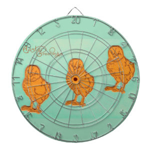 Cible De Fléchettes Salutations de Pâques Chicks Vert