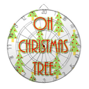 Cible De Fléchettes sapin de noël moderne vert rouge du milieu du sièc