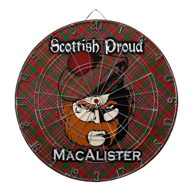 Cible De Fléchettes Scottish Clan MacAlister Tartan Dartboard (Devant)