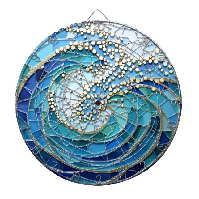 Cible De Fléchettes Sea of Waves Mosaic Art (Devant)