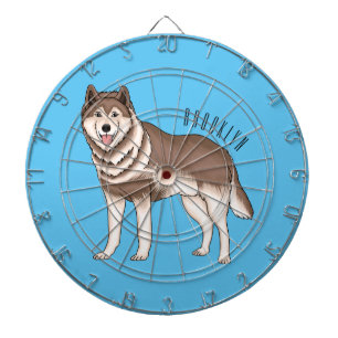 Cible De Fléchettes Siberian husky cartoon illustration