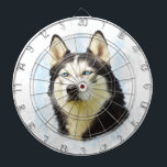 Cible De Fléchettes Sibérie Husky Dog Eau Couleur Art Peinture<br><div class="desc">Un art de couleur de l'eau du Chien Husky Sibérien,  cadeau parfait pour quelqu'un qui possède le Husky Sibérien.</div>