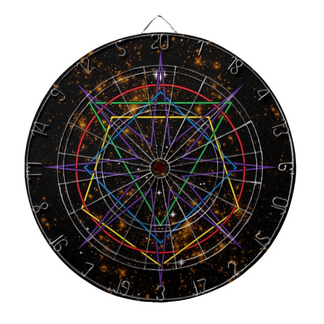 Cible De Fléchettes Sigil de Géométrie Sacrée (Devant)