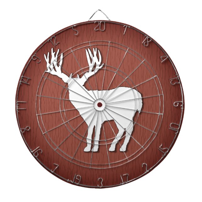 Cible De Fléchettes Silhouette de cerf sur Faux Arrière - plan en bois (Devant)