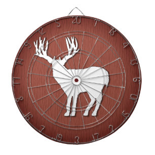 Cible De Fléchettes Silhouette de cerf sur fond boisé faux