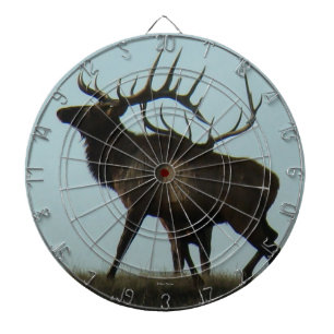 Cible De Fléchettes Silhouette d'un élan mâle E14 avec des bois à l'ho