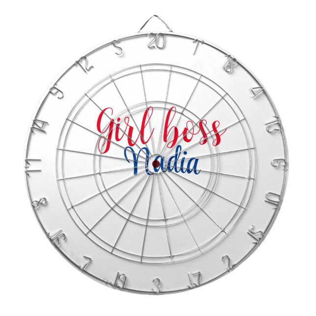 Cible De Fléchettes simple minimal girl boss ajouter nom texte image e (Devant)