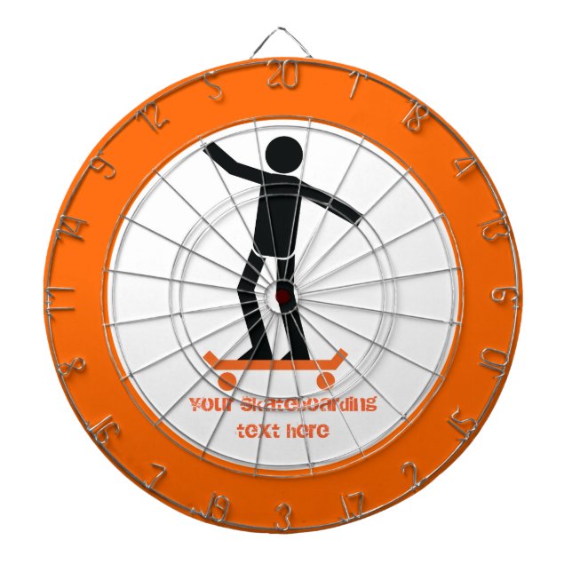 Cible De Fléchettes Skateboardeur sur son skateboard personnalisé (Devant)