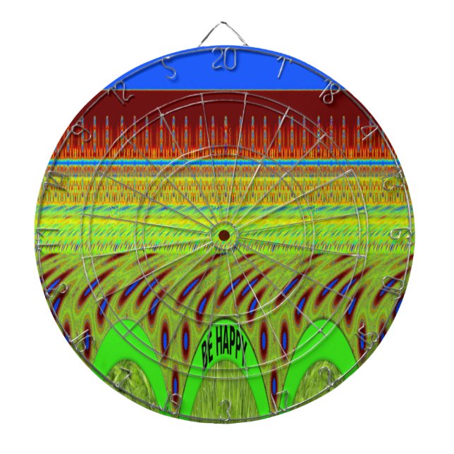 Cible De Fléchettes Soyez heureux Polka Dot Motif Cadeau Coloré (Devant)