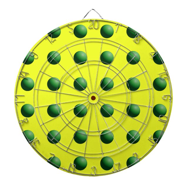 Cible De Fléchettes Sphères vertes sur jaune (Devant)