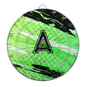 Cible De Fléchettes Sportif personnalisé Vert & Noir